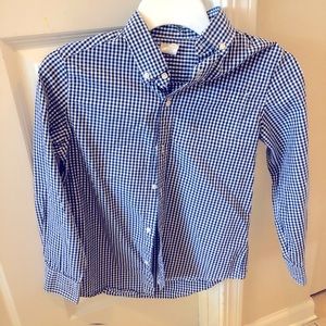 J.Crew (Boys) blue checked long sleeve button down